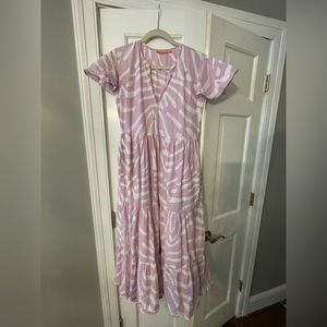 Oliphant V Neck Maxi Dress Lilac Zebra Dress size small EUC